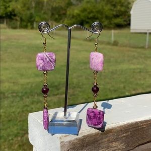 Handmade Purple Stone Earrings